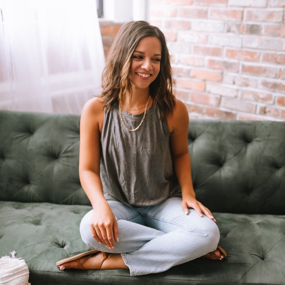 Front Twist Tank in Charcoal